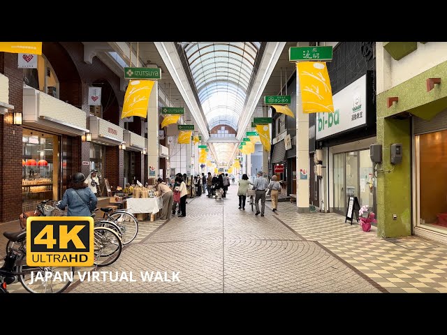 4K JAPAN ASMR  - Old Style JAPANESE SHOPPING ARCADE Walking Tour | Neighborhood Relaxing Walking.