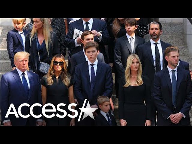 Barron Trump Towers Over Donald Trump & Family At Ivana's Funeral