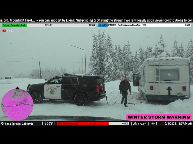 🔴 MAJOR SNOW STORM IN CALIFORNIA - 2 FEET LIKELY - LIVE STORM CHASERS