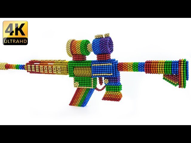 DIY - How To Make Rainbow PUBG M416 Gun With Magnetic Balls - ASMR 4K - Magnet Balls