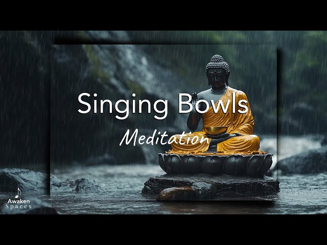 Deep Healing 15 Minute Meditation | Singing Bowls and Rain