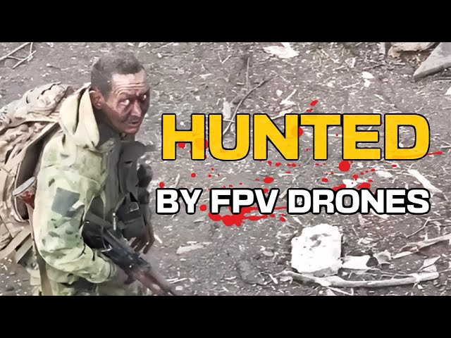 Russian Infantry Hunted by FPV Drones near Kharkiv frontline 2024 (Combat Footage)