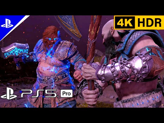 God Of War Ragnarok (PS5 Pro) Kratos vs Thor Second Boss Fight | 4K60FPS HDR Gameplay