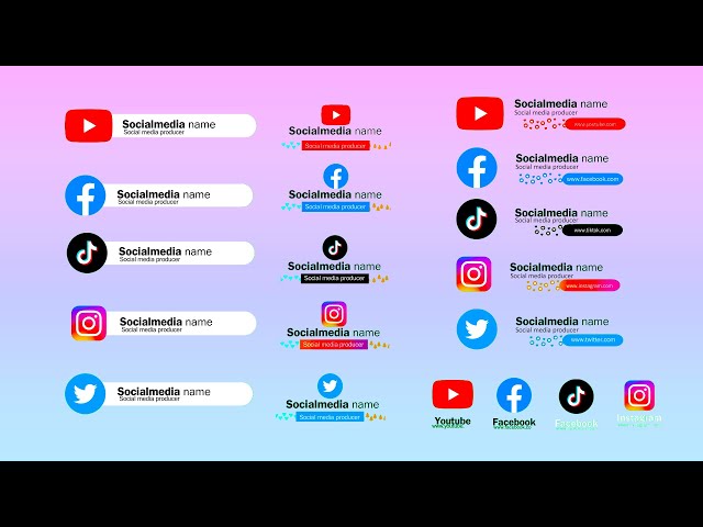 FREE Mega Pack Social Media Lower Thirds Green Screen | Youtube, Facebook, Tiktok, Instagram Icons