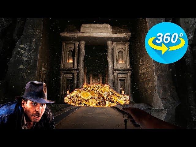 Сave of Gold | Many gold coins | 360 video 4K VR