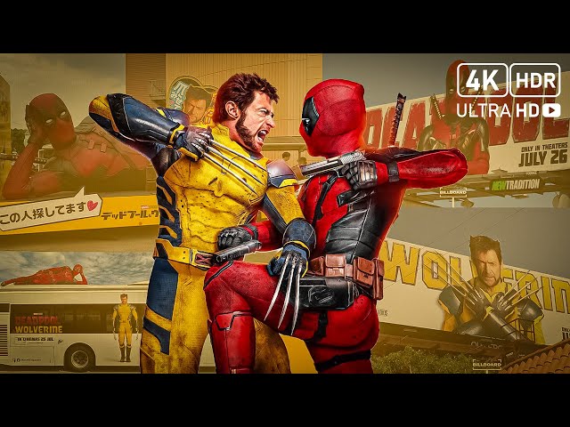 Deadpool and Wolverine: Every Action-Packed Moment | 4K HDR | 2024 Marvel Blockbuster | Movie Review