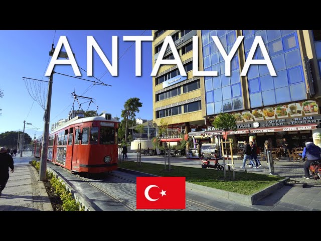 Beautiful City Walking Tour in ANTALYA TURKEY 🇹🇷 4K real audio