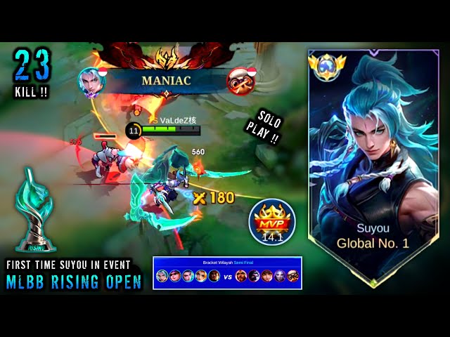 TOP GLOBAL SUYOU PLAYING EVENT MLBB RISING OPEN || FIRST TIME BUT SO EASY SUYOU MANIAC !!