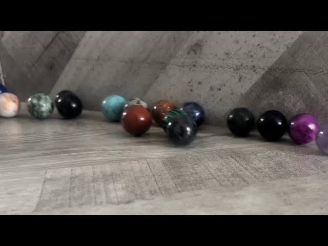 ASMR Glass Marbles: Soothing Sounds of Stones and Tree Bark