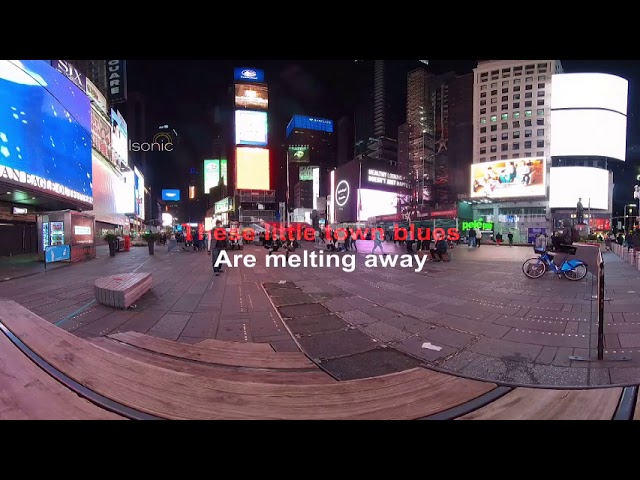 【VR 360 4K KARAOKE】Times Square New York / Travel Karaoke Tour / Frank Sinatra / New York New York