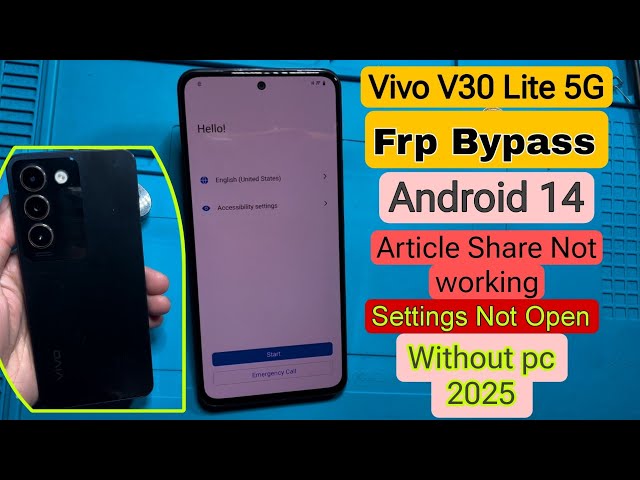 Vivo V30 Lite 5G Frp Bypass Android 14 | Vivo V2327 Frp Article Share Not working Settings not open