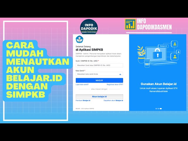 CARA MUDAH MENAUTKAN AKUN PEMBELAJARAN.ID DENGAN SIMPKB | SIMPKB