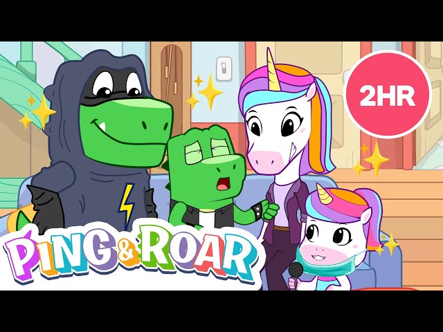 ALL of Ping & Roar: Season 1! | 2 HOURS | Dinosaur Unicorn | Cartoons for Kids!