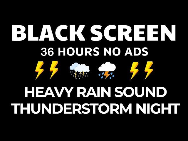 🔴 Heavy Rain and Thunder Sounds for Sleeping - Black Screen | Rain for Sleep, Fall Asleep Fast