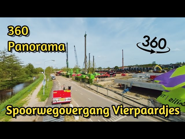 Railway crossing "Vierpaardjes" Venlo: 360° Panorama video