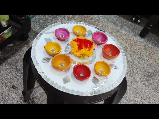 how to making diya 🪔decoration plate #diy #diya #artcraft#new #craft #decoration #making#viralvideo