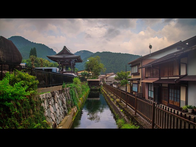 Walking Small Riverside Town at Sunset | Gujo, Japan 4K