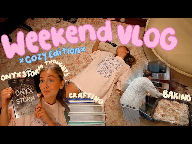 Cozy weekend in my life 🧣🧤| Reading Onyx storm SPOILER FREE + spoiler thoughts, baking, and more