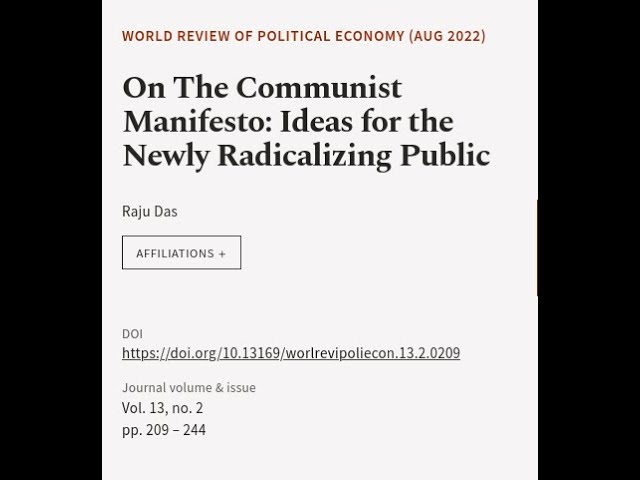 On The Communist Manifesto: Ideas for the Newly Radicalizing Public | RTCL.TV