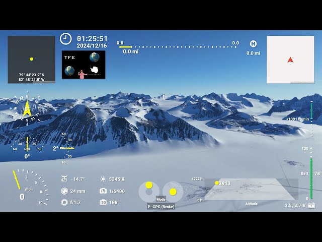 Mile High Drone Over Antarctica with Full Ascent and Descent (Telemetry overlay by @whereswa11y)