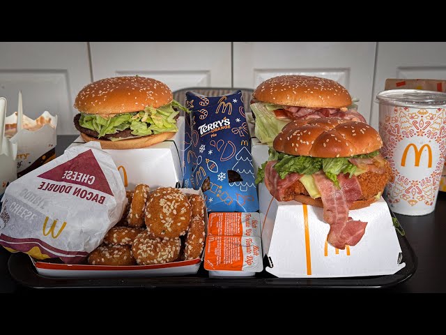 McDonalds UK Challenge | EATING EVERYTHING ON THE McDONALD'S FESTIVE MENU | @leahshutkever