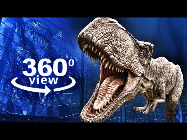 Jurassic Park 360 VR Dinosaur Attacks Car 3D T-Rex