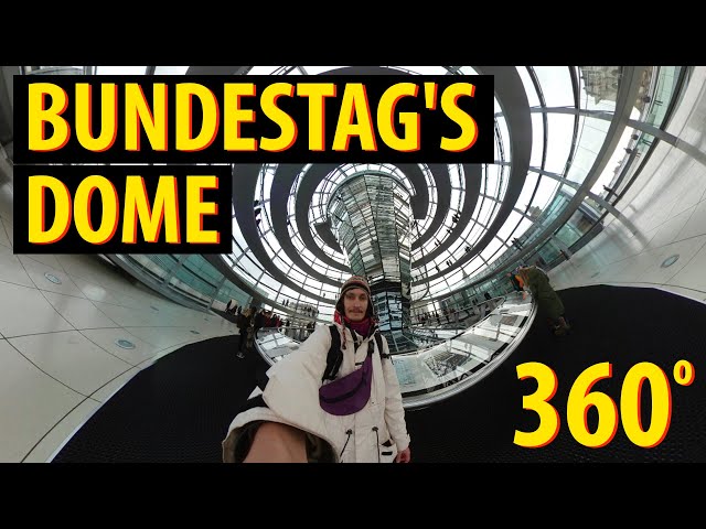 Deutscher Bundestag's Dome. 360 degrees panoramic video