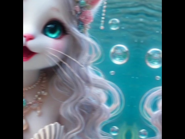 Mermaid Cat Love With Prince Cat | Love Story |  #cat #aicat #cuteanimal #viralvideo #ainimation