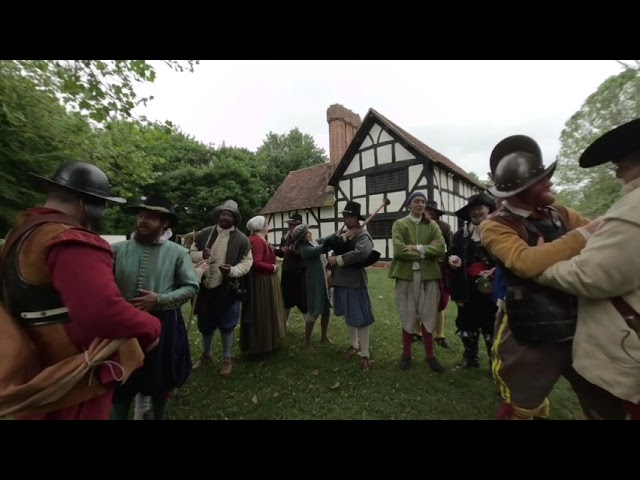 Reenactors try to take a group photo 3d 180 VR VuzeXR