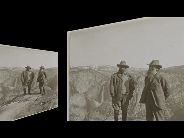 Teddy Roosevelt & John Muir at Yosemite, 1903 (silent, still image)