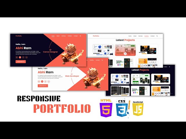 How to make a Responsive Portfolio Website Using Html CSS and JS Full Tutorial beginners to advanced