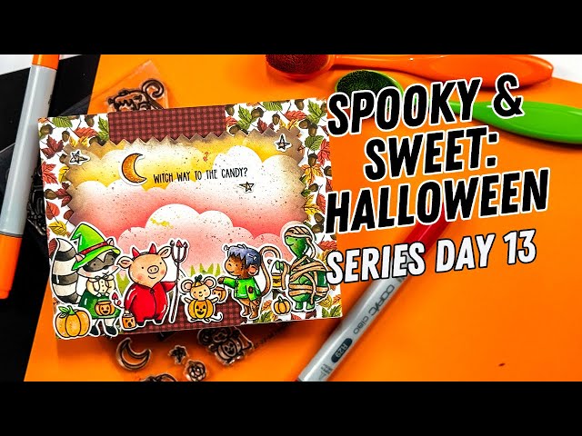 Card Making with Avery Elle's Frightfully Fun Stamp Set | Copic Marker Coloring a Halloween Card