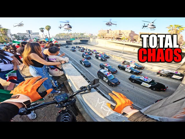 RIDING IN MASSIVE PROTESTS TAKING OVER LA STREETS.. *FOOTAGE*