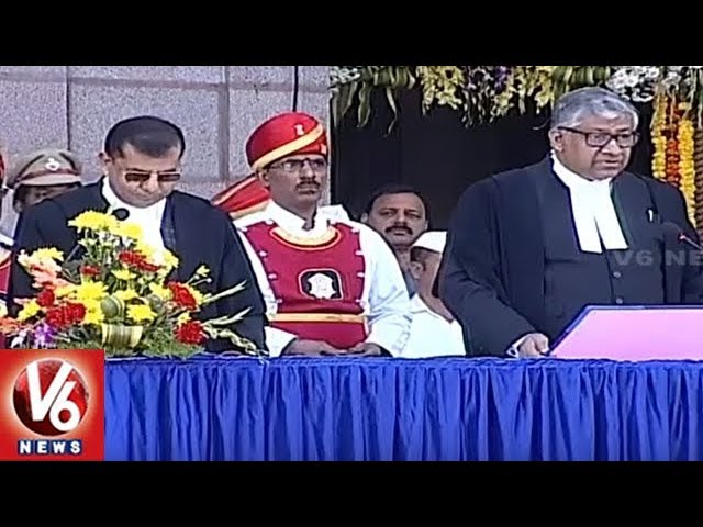 TB Radhakrishnan Takes Oath As First Chief Justice of Telangana High Court | V6 News