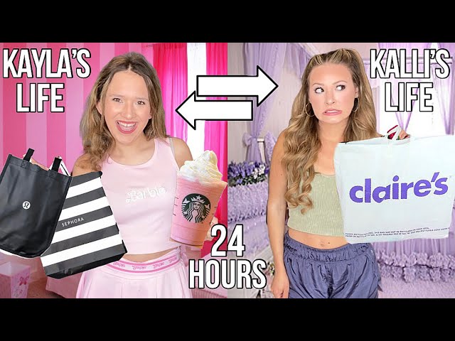 KAYLA & KALLI SWAP LIVES FOR 24 HOURS CHALLENGE 🔁🫣