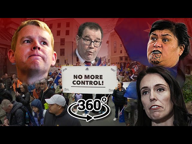 New Zealand Anti-government Protest March Down Wellington City in 360° - August 23rd 2022 | TFRC