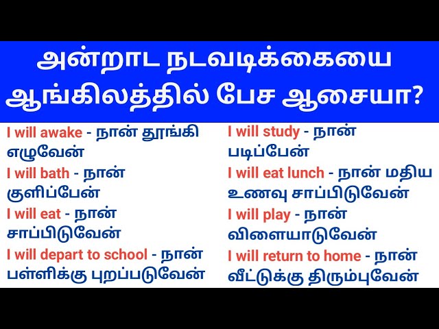 Talking about daily routines in English Future Tense | Daily routine sentences | SanjeevmaranTuition