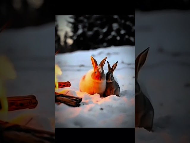 Happy winter ❤️🥰#shorts #rabbit #viralshorts #ai #friendship