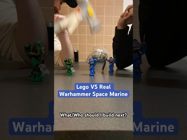 The PERFECT Lego Space Marine VS A Real Space Marine #lego #warhammer40k #spacemarine2