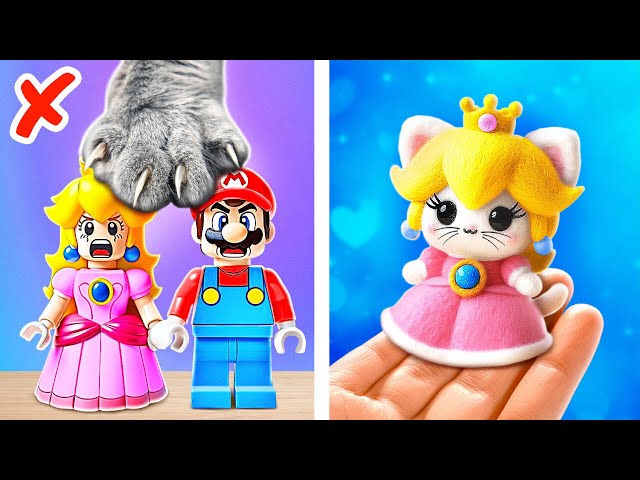 Oh, No! Princess Peach Was Turned Into A Cat 🐈  👑 MARIO Crafts and Gadgets For Pet Lovers