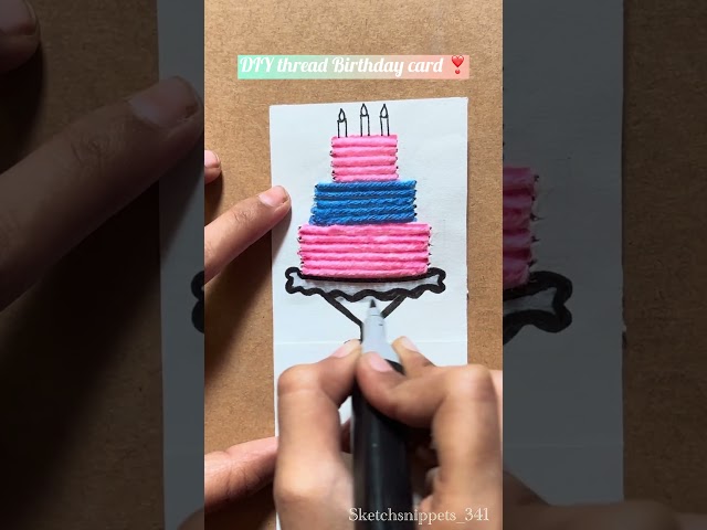 DIY mini thread birthday card ❣️#youtubeshorts #diy #birthdaycardideas #shortvideo