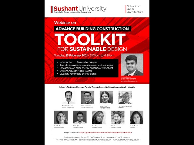 Guest Lecture : Advance Building Construction - Toolkit for Sustainable Design #GLW-21002