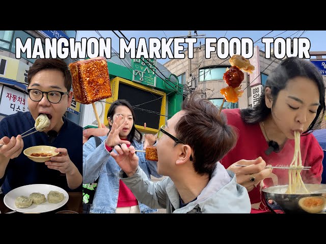 top 6 places at mangwon market | korean food tour in seoul