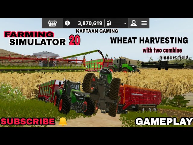 Wheat harvesting in Farming simulator 20 with two combine || farming simulator 20 gameplay || FS 20