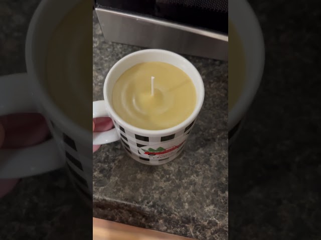 Made a candle from a dollar general $1 Christmas coffee mug and bought the stuff from #amazonfinds