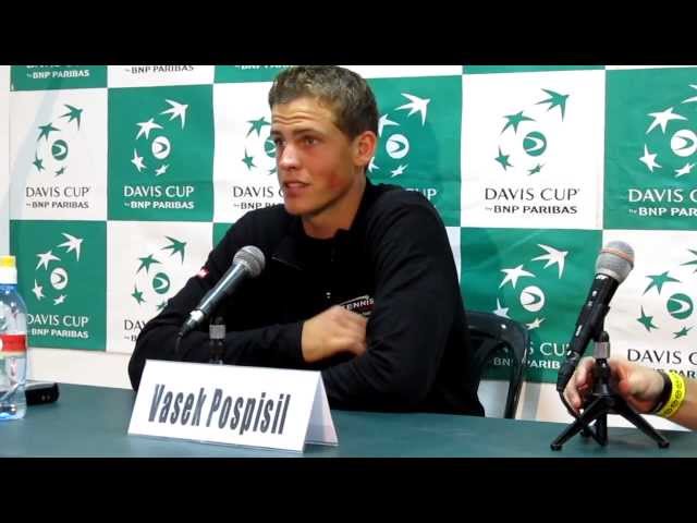 Davis Cup press conference with Vasek Pospisil (Canada) defeating Dudi Sela (Israel)