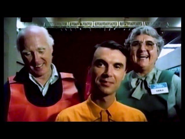 David Byrne with his parents on the set of True Stories