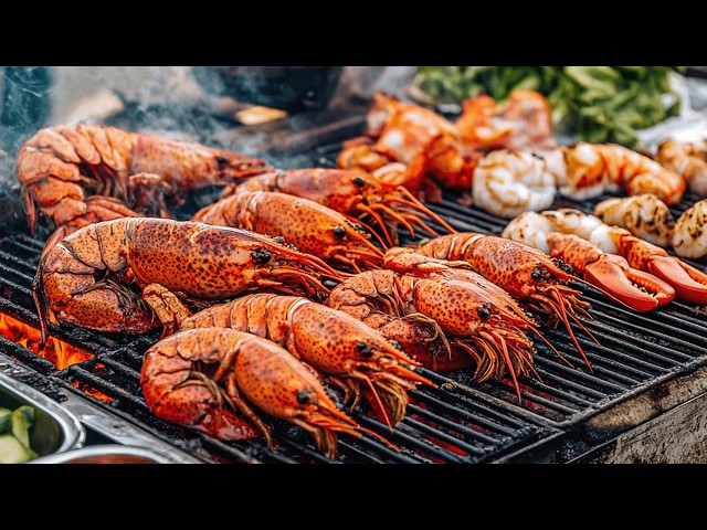 Amazing!! CHEAPEST Street Seafood Compilation:  Grilled Lobster, Fried Noodles and Rice