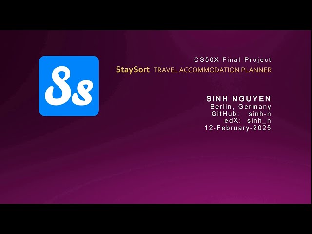 CS50X - StaySort: Travel Accommodation Planner