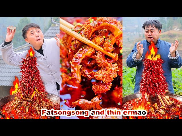 mukbang | Songsong made a full chili banquet for Ermao🔥and Ermao was very satisfied